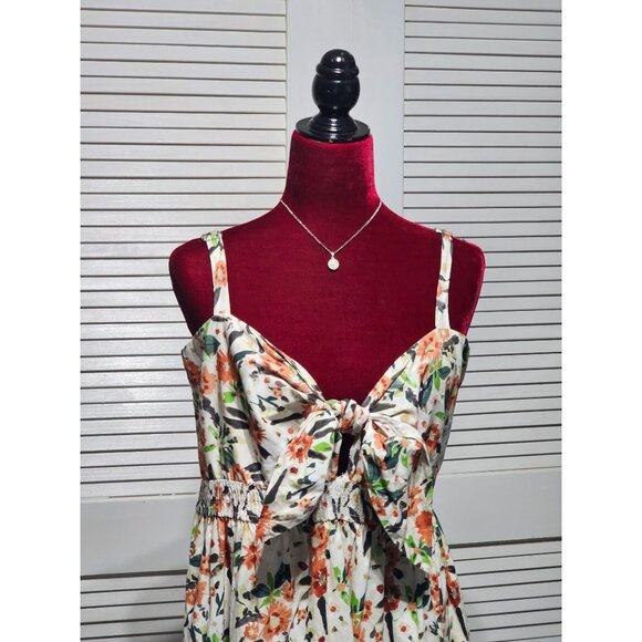 Arula Wo's Floral Rayon Cotton Blend Spaghetti Straps Maxi Dress Sz L (X) 2873 - Picture 2 of 9